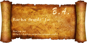 Barka Angéla névjegykártya